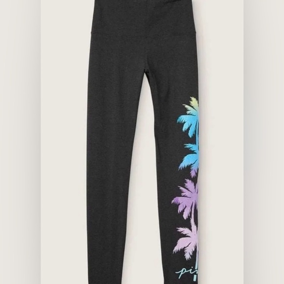PINK Victoria’s Secret Palm Print High-Waisted Full Length Leggings - Picture 5 of 10